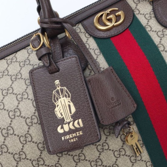Replica Gucci Savoy large duffle bag GG Monogram coated Brown 834458
