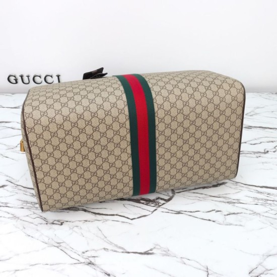 Replica Gucci Savoy large duffle bag GG Monogram coated Brown 834458