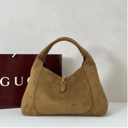 Replica Gucci 837466 Oversized Softbit Suede maxi shoulder bag Brown