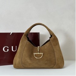 Replica Gucci 837466 Oversized Softbit Suede maxi shoulder bag Brown