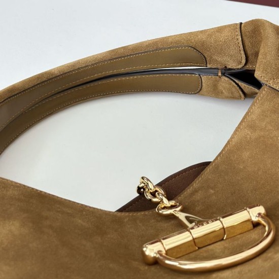 Replica Gucci 837466 Oversized Softbit Suede maxi shoulder bag Brown