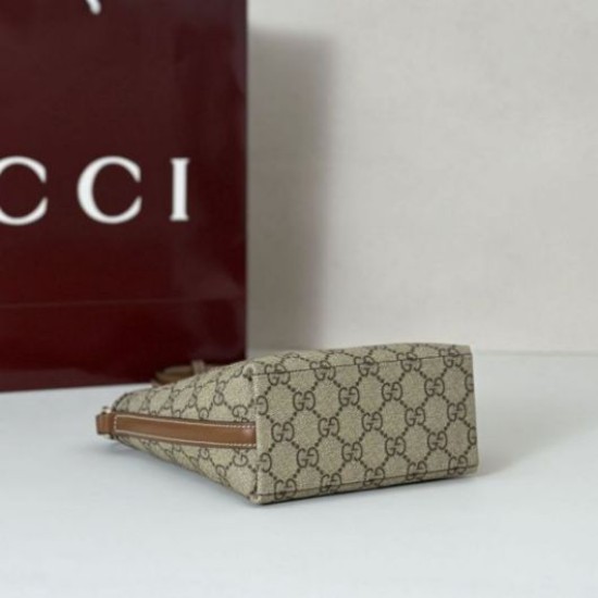 Replica Gucci 847090 GG Emblem nano bucket Bag brown fabric