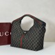 Replica Gucci 853971 Giglio large tote bag GG denim Black