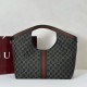 Replica Gucci 853971 Giglio large tote bag GG denim Black