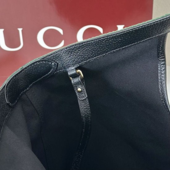 Replica Gucci 853971 Giglio large tote bag GG denim Black