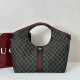 Replica Gucci 853971 Giglio large tote bag GG denim Black