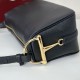 Replica Gucci Half Horsebit Mini/medium shoulder bag 860787 Grainy Leather Black