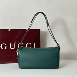 Replica Gucci Half Horsebit Mini/medium shoulder bag 860787 Grainy Leather Green
