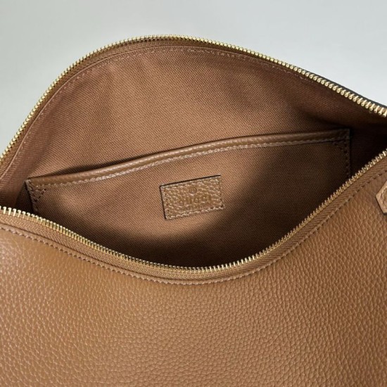 Replica Gucci Half Horsebit Mini/medium shoulder bag 860787 Grainy Leather Brown