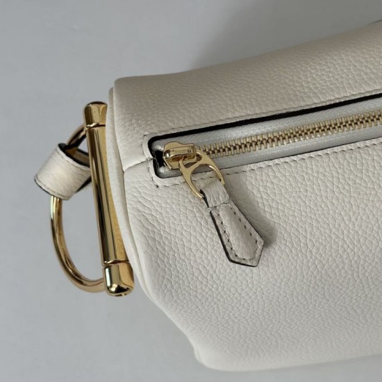Replica Gucci Half Horsebit Mini/medium shoulder bag 860787 Grainy Leather White