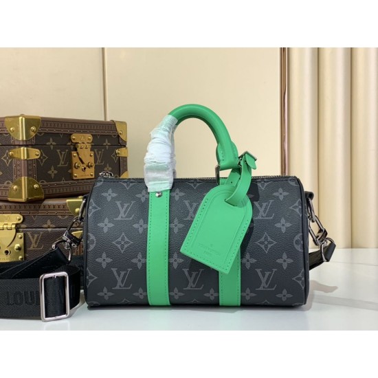 Replica Louis Vuitton Keepall Bandoulière 25 Men Bag M25885 Green