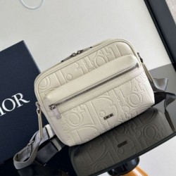 Fake Dior Rider 2.0 Zipped Messenger Bag in Beige Gravity Leather Replica