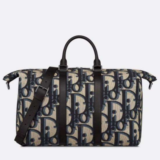 Fake Dior Weekender 40 Bag in Beige Maxi Dior Oblique Jacquard Replica Replica Dior Weekender 40 Bag in Beige Maxi Dior Oblique Jacquard