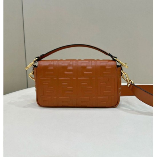 Replica Fendi Medium Baguette Bag in Brown FF Nappa Leather Replica Fendi Medium Baguette Bag in Brown FF Nappa Leather