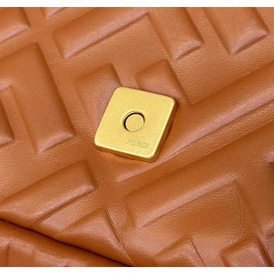 Replica Fendi Medium Baguette Bag in Brown FF Nappa Leather Replica Fendi Medium Baguette Bag in Brown FF Nappa Leather