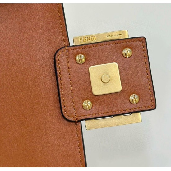Replica Fendi Medium Baguette Bag in Brown FF Nappa Leather Replica Fendi Medium Baguette Bag in Brown FF Nappa Leather