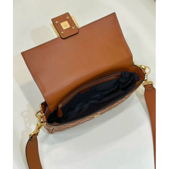 Replica Fendi Medium Baguette Bag in Brown FF Nappa Leather Replica Fendi Medium Baguette Bag in Brown FF Nappa Leather