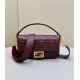 Fake Fendi Medium Baguette Bag in Burgundy FF Nappa Leather Replica Replica Fendi Medium Baguette Bag in Burgundy FF Nappa Leather