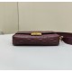 Fake Fendi Medium Baguette Bag in Burgundy FF Nappa Leather Replica Replica Fendi Medium Baguette Bag in Burgundy FF Nappa Leather