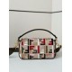 Fake Fendi Baguette Medium Bag in Canvas with Multicolor FF Embroidery Replica Fake Fendi Baguette Medium Bag in Canvas with Multicolor FF Embroidery Replica