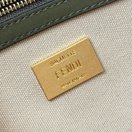 Fake Fendi Baguette Medium Bag in Canvas with Multicolor FF Embroidery Replica Fake Fendi Baguette Medium Bag in Canvas with Multicolor FF Embroidery Replica