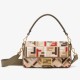 Fake Fendi Baguette Medium Bag in Canvas with Multicolor FF Embroidery Replica Fake Fendi Baguette Medium Bag in Canvas with Multicolor FF Embroidery Replica