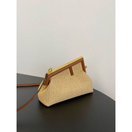 Replica Fendi First Small Bag in Natural Raffia Straw Fake Fendi First Small Bag in Natural Raffia Straw Replica
