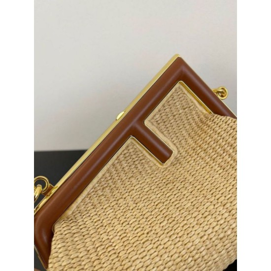 Replica Fendi First Small Bag in Natural Raffia Straw Fake Fendi First Small Bag in Natural Raffia Straw Replica
