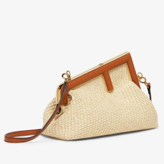 Replica Fendi First Small Bag in Natural Raffia Straw Fake Fendi First Small Bag in Natural Raffia Straw Replica