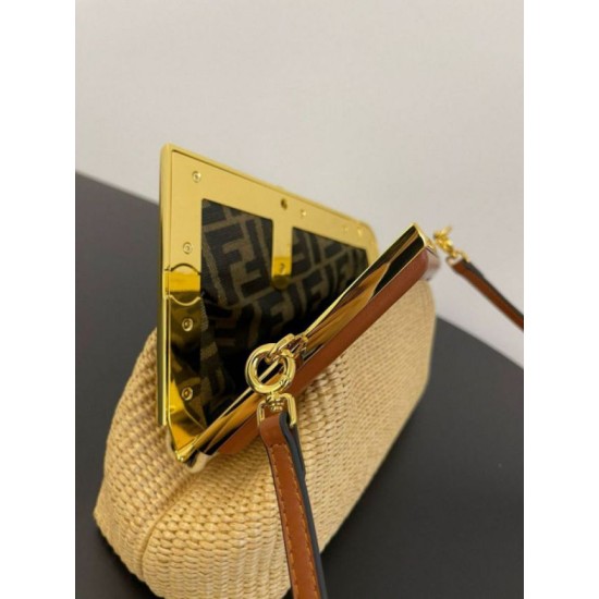 Replica Fendi First Small Bag in Natural Raffia Straw Fake Fendi First Small Bag in Natural Raffia Straw Replica