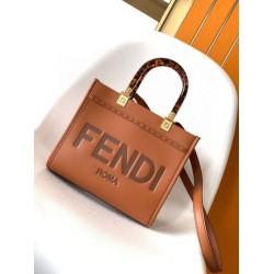 Fake Fendi Sunshine Small Tote Bag In Brown Calfskin Replica Replica Fendi Sunshine Small Tote Bag In Brown Calfskin