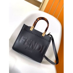 Fake Fendi Sunshine Small Tote Bag In Black Calfskin Replica Replica Fendi Sunshine Small Tote Bag In Black Calfskin