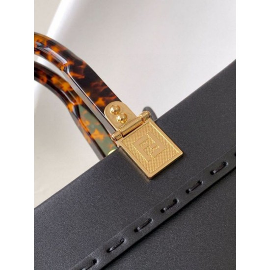 Fake Fendi Sunshine Small Tote Bag In Black Calfskin Replica Replica Fendi Sunshine Small Tote Bag In Black Calfskin