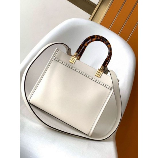 Replica Fendi Sunshine Small Tote Bag In White Calfskin Replica Fendi Sunshine Small Tote Bag In White Calfskin