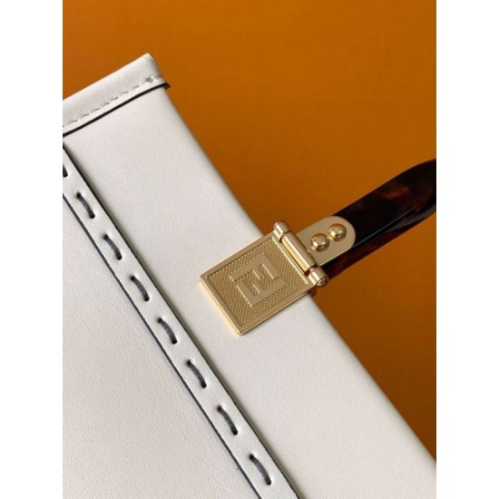 Replica Fendi Sunshine Small Tote Bag In White Calfskin Replica Fendi Sunshine Small Tote Bag In White Calfskin
