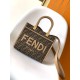Replica Fendi Sunshine Small Tote Bag in Brown FF Jacquard Fabric Replica Fendi Sunshine Small Tote Bag in Brown FF Jacquard Fabric