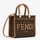 Replica Fendi Sunshine Small Tote Bag in Brown FF Jacquard Fabric Replica Fendi Sunshine Small Tote Bag in Brown FF Jacquard Fabric