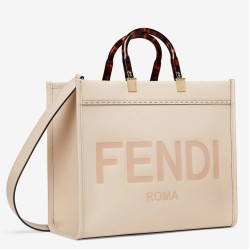 Replica Fendi Sunshine Medium Shopper Bag In Beige Calfskin