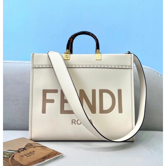 Replica Fendi Sunshine Medium Shopper Bag In White Calfskin Fake Fendi Sunshine Medium Shopper Bag In White Calfskin Replica