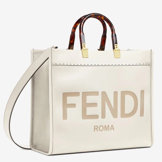 Replica Fendi Sunshine Medium Shopper Bag In White Calfskin Fake Fendi Sunshine Medium Shopper Bag In White Calfskin Replica
