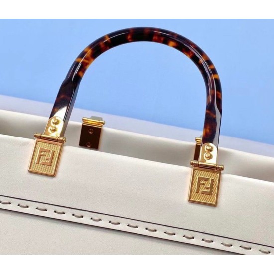 Replica Fendi Sunshine Medium Shopper Bag In White Calfskin Fake Fendi Sunshine Medium Shopper Bag In White Calfskin Replica