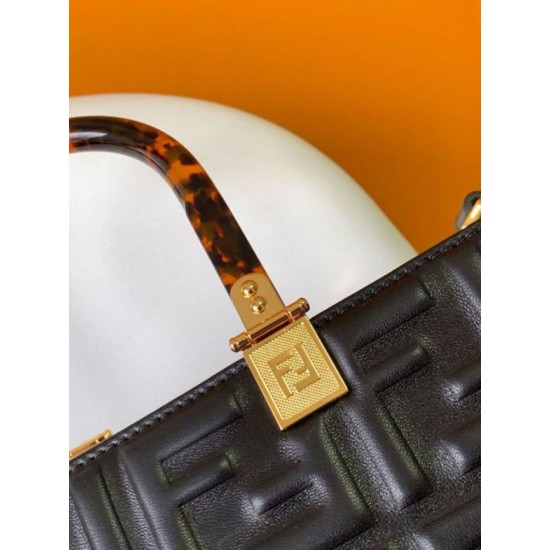 Replica Fendi Sunshine Medium Tote Bag In Black FF Calfskin Replica Fendi Sunshine Medium Tote Bag In Black FF Calfskin