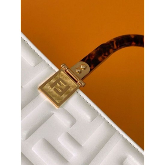 Replica Fendi Sunshine Medium Tote Bag In White FF Calfskin Replica Fendi Sunshine Medium Tote Bag In White FF Calfskin