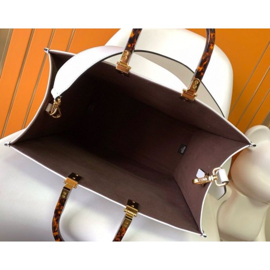 Replica Fendi Sunshine Medium Tote Bag In White FF Calfskin Replica Fendi Sunshine Medium Tote Bag In White FF Calfskin