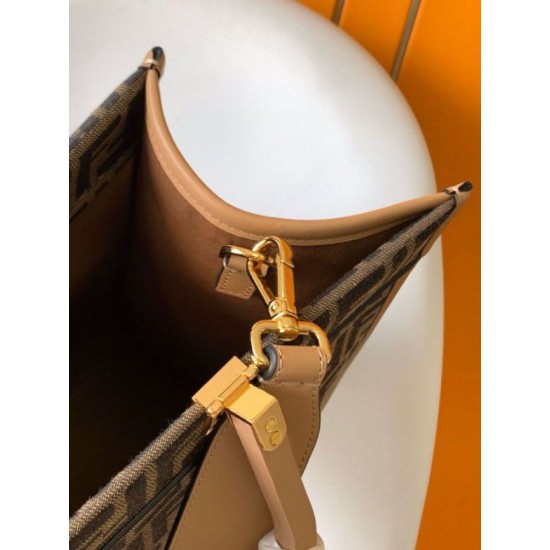 Replica Fendi Sunshine Medium Tote Bag in Brown FF Jacquard Fabric Replica Fendi Sunshine Medium Tote Bag in Brown FF Jacquard Fabric