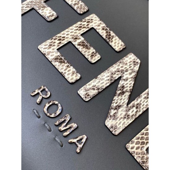 Replica Fendi Sunshine Medium Tote Bag in Black Leather with Python Logo Replica Fendi Sunshine Medium Tote Bag in Black Leather with Python Logo