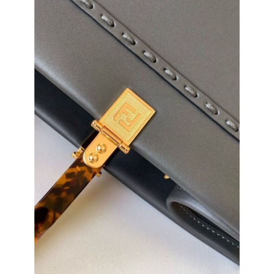 Replica Fendi Sunshine Medium Tote Bag in Black Leather with Python Logo Replica Fendi Sunshine Medium Tote Bag in Black Leather with Python Logo