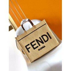 Replica Fendi Sunshine Medium Tote Bag in Black and Natural Straw Replica Fendi Sunshine Medium Tote Bag in Black and Natural Straw