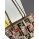 Replica Fendi Small Roll Tote in Canvas with Multicolor FF Embroidery Fake Fendi Small Roll Tote in Canvas with Multicolor FF Embroidery Replica