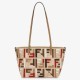 Replica Fendi Small Roll Tote in Canvas with Multicolor FF Embroidery Fake Fendi Small Roll Tote in Canvas with Multicolor FF Embroidery Replica